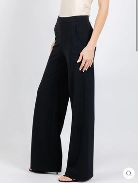 Raffaello Rossi Palina Long Wide Leg Pants Navy Size 6 Luxury Stretch Trouser